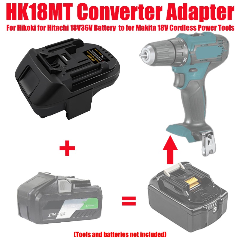 Power Tools Battery Adapter - ALASICKA Batterijadapter HK18MT voor Hitachi 18V/36V