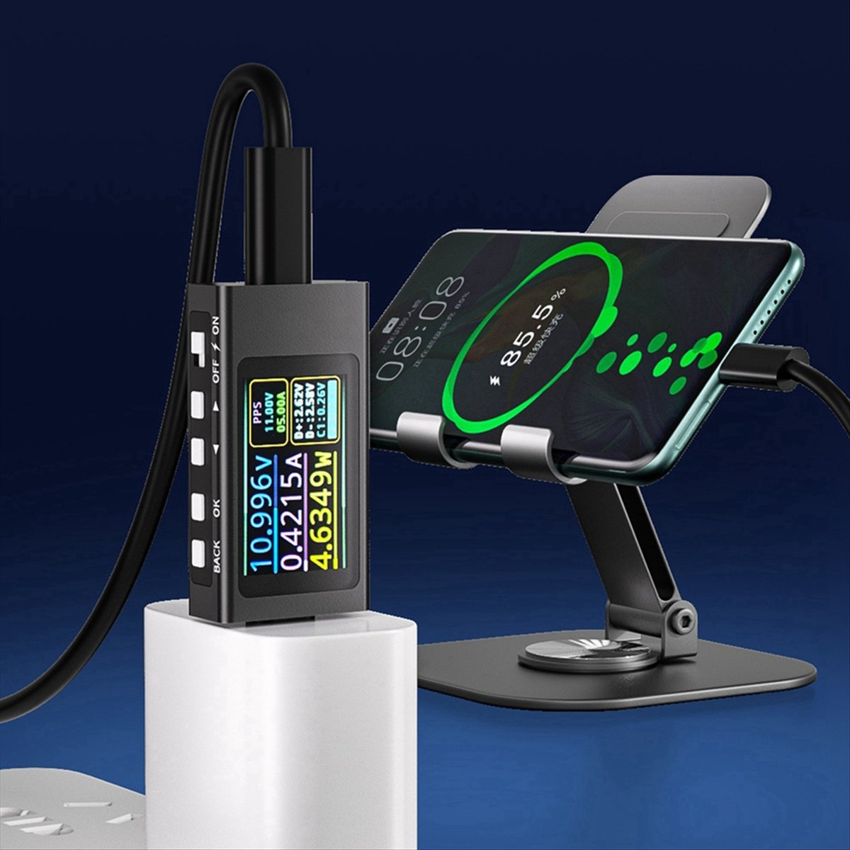 Power Tools Display - BaoBao-KWS-X1 vermogensmeter Type-C tester Multifunctioneel digitaal