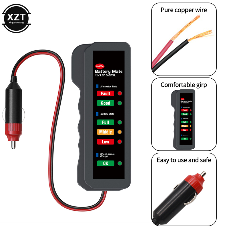 Auto-accu tester met 6 LED dis - Power Tools Display recensie en prijs
